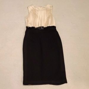 Calvin Klein Cream/Black buckled dress